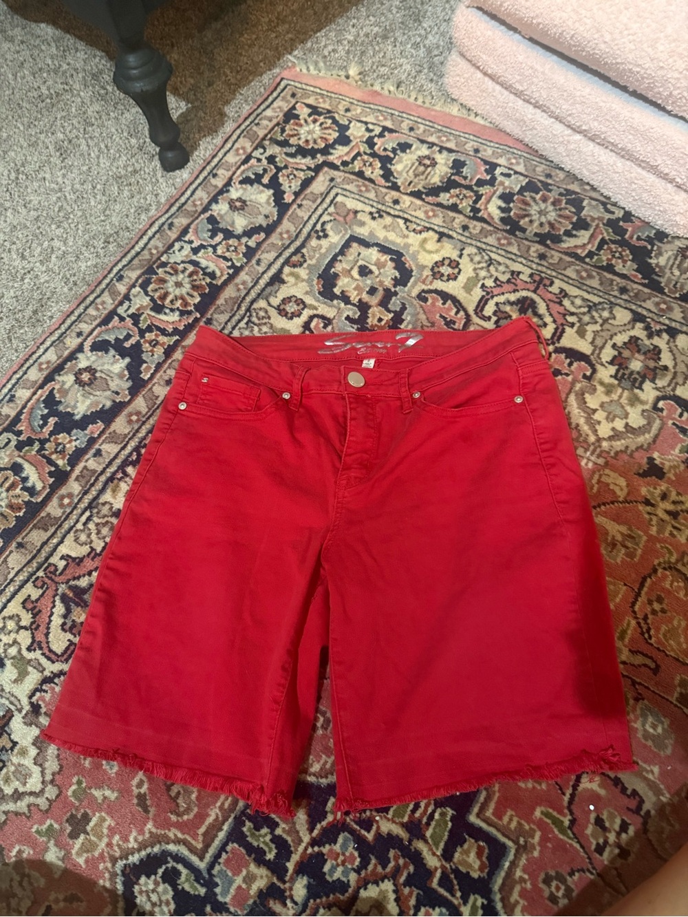 7 for all Mankind size 8 Red Women's Denim Shorts